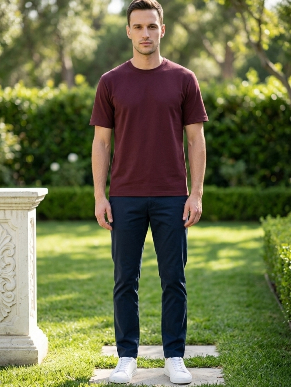 Burgundy UNIQLO short sleeve crew neck t-shirt size XS